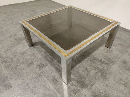 Vintage Chrome and Brass Coffee Table, 1970s-IRH-771692