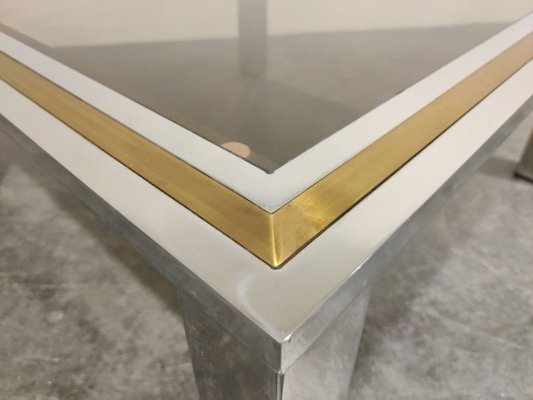 Vintage Chrome and Brass Coffee Table, 1970s-IRH-771692