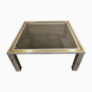 Vintage Chrome and Brass Coffee Table, 1970s-IRH-771692