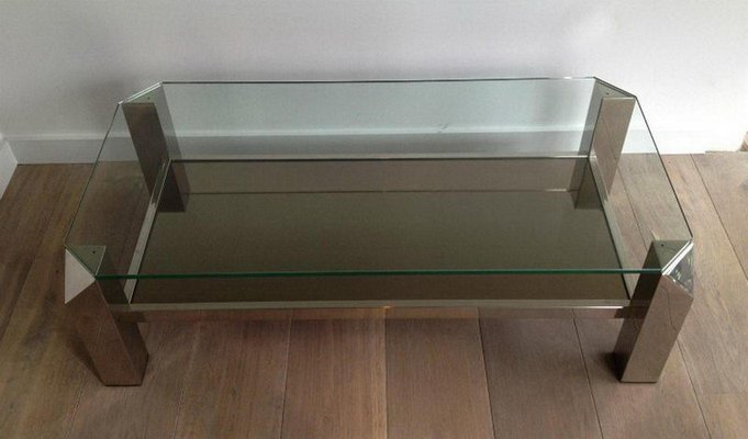 Vintage Chrome Coffee Table-BA-658612