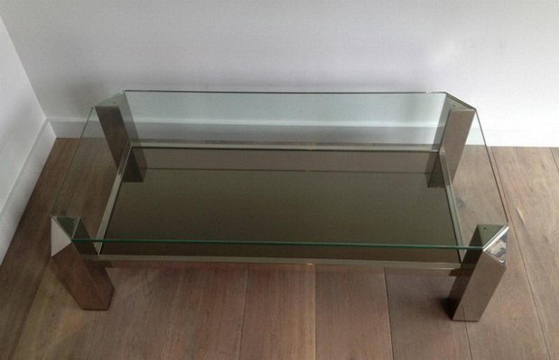 Vintage Chrome Coffee Table-BA-658612