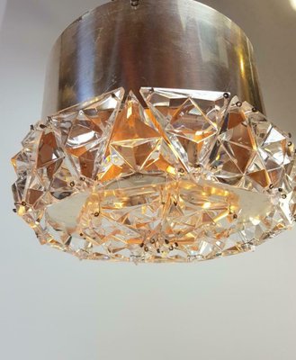 Vintage Chrome & Crystal Ceiling Lamps from Kinkeldey, 1970s, Set of 2-AXJ-662977