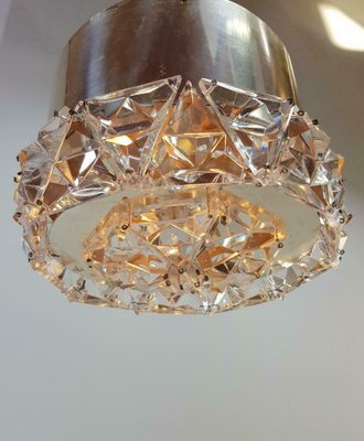 Vintage Chrome & Crystal Ceiling Lamps from Kinkeldey, 1970s, Set of 2-AXJ-662977