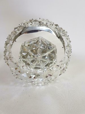 Vintage Chrome & Crystal Ceiling Lamps from Kinkeldey, 1970s, Set of 2-AXJ-662977