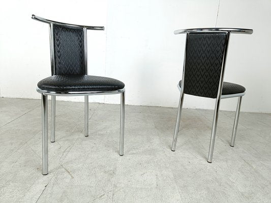 Vintage Chrome Dining Chairs, 1980s, Set of 6-IRH-1807989