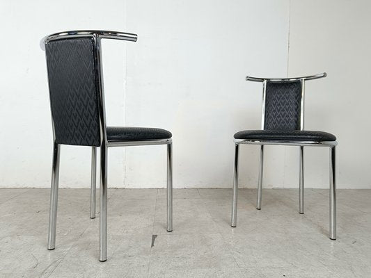 Vintage Chrome Dining Chairs, 1980s, Set of 6-IRH-1807989