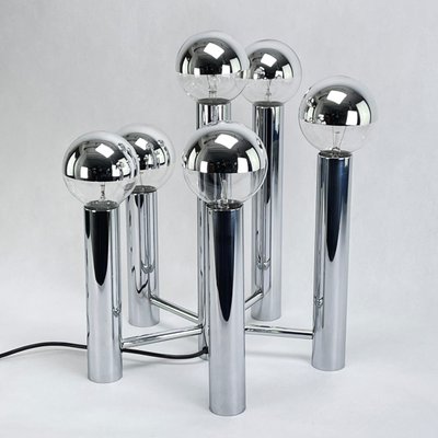 Vintage Chrome Silver Table Lamp-JUZ-1144154