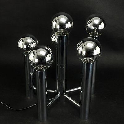 Vintage Chrome Silver Table Lamp-JUZ-1144154