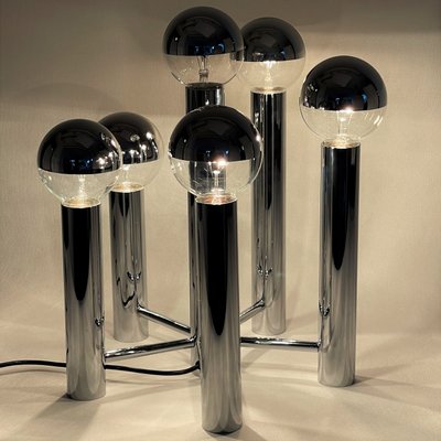 Vintage Chrome Silver Table Lamp-JUZ-1144154