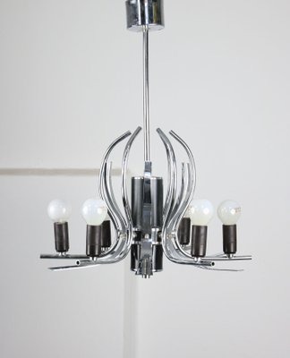 Vintage Chrome Swan Shaped Chandelier, 1970s-HGJ-1170109