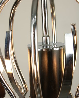 Vintage Chrome Swan Shaped Chandelier, 1970s-HGJ-1170109