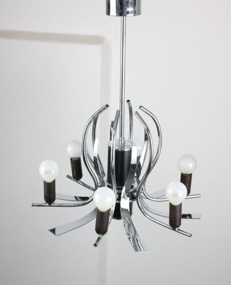 Vintage Chrome Swan Shaped Chandelier, 1970s-HGJ-1170109