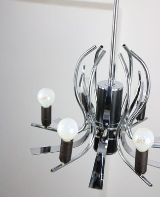 Vintage Chrome Swan Shaped Chandelier, 1970s-HGJ-1170109