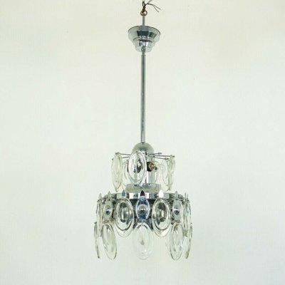 Vintage Chromed Metal 12-Light Ceiling Lamp by Gaetano Sciolari, 1970s-ZLY-845157