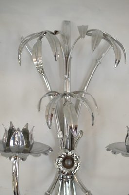 Vintage Chromed Palm Tree Sconces, 1970s, Set of 2-CEJ-488266