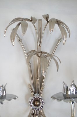 Vintage Chromed Palm Tree Sconces, 1970s, Set of 2-CEJ-488266