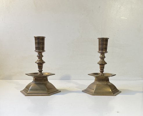 Vintage Church Altar Candlesticks in Brass, 1930s, Set of 2-LCR-1820185