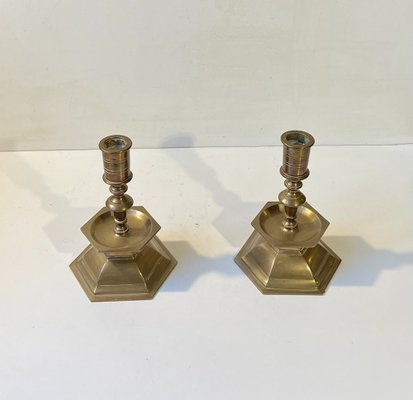 Vintage Church Altar Candlesticks in Brass, 1930s, Set of 2-LCR-1820185