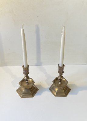 Vintage Church Altar Candlesticks in Brass, 1930s, Set of 2-LCR-1820185