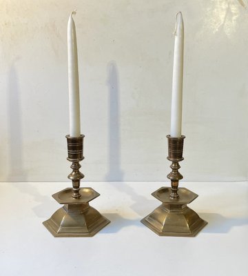 Vintage Church Altar Candlesticks in Brass, 1930s, Set of 2-LCR-1820185