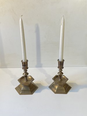 Vintage Church Altar Candlesticks in Brass, 1930s, Set of 2-LCR-1820185