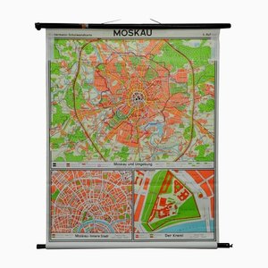 Vintage City Map of Moscow Pull Down Wall Chart-KJP-1149358