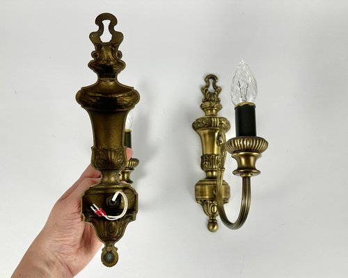 Vintage Classic Style Wall Sconces with Double Arms in Bronze, Set of 2-GYX-2021958