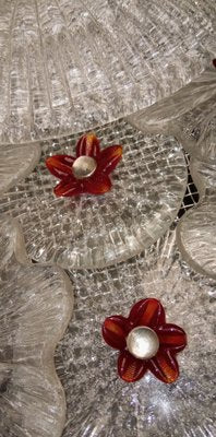 Vintage Clear and Red Ceiling Light-TTJ-1757063