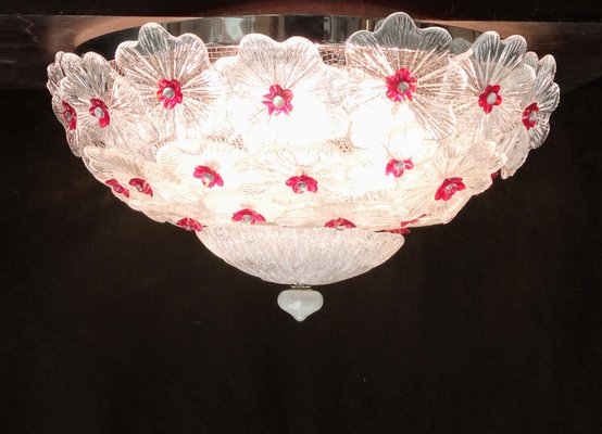 Vintage Clear and Red Ceiling Light-TTJ-1757063