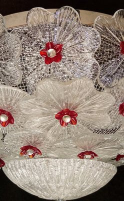 Vintage Clear and Red Ceiling Light-TTJ-1757063