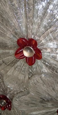 Vintage Clear and Red Ceiling Light-TTJ-1757063