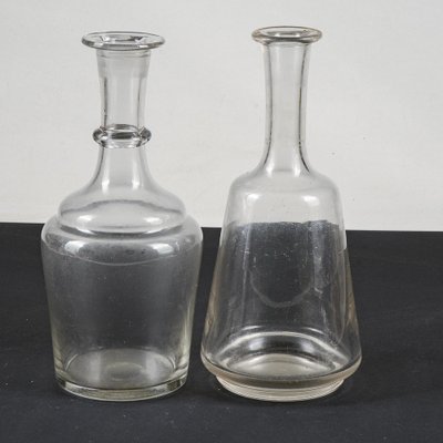 Vintage Clear Bottles, Set of 2-RAQ-1774942