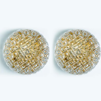 Vintage Clear Bubble Glass Wall Lights in the style of Helena Tynell, 1970, Set of 2-VDW-2016876