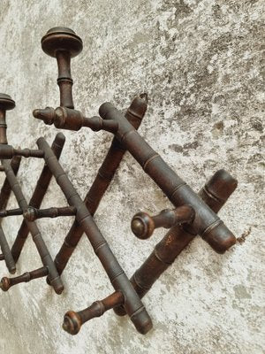 Vintage Coat Rack Harmonica Model Faux Bamboo, 1930s-IFQ-1731937