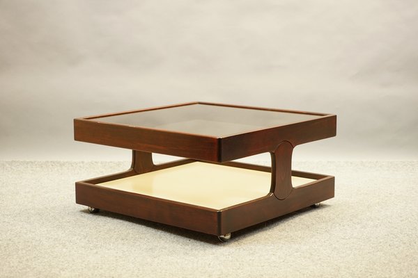 Vintage Coffee Table from Germany in Wood and Glass, 1970s-CIP-1576579