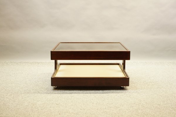 Vintage Coffee Table from Germany in Wood and Glass, 1970s-CIP-1576579