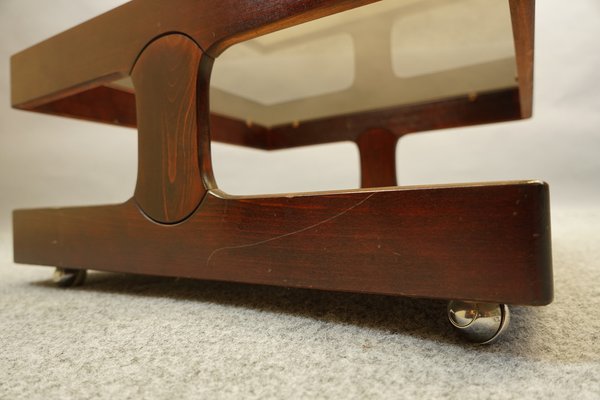 Vintage Coffee Table from Germany in Wood and Glass, 1970s-CIP-1576579