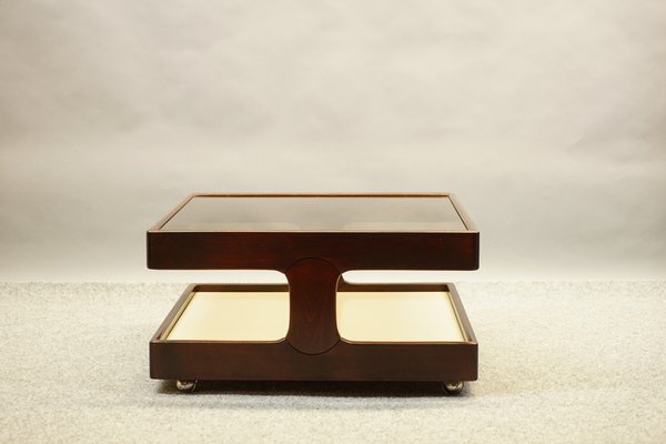 Vintage Coffee Table from Germany in Wood and Glass, 1970s-CIP-1576579