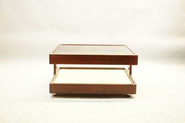 Vintage Coffee Table from Germany in Wood and Glass, 1970s-CIP-1576579