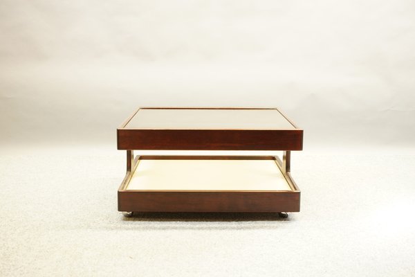 Vintage Coffee Table from Germany in Wood and Glass, 1970s-CIP-1576579