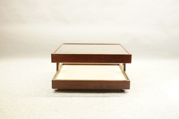 Vintage Coffee Table from Germany in Wood and Glass, 1970s-CIP-1576579