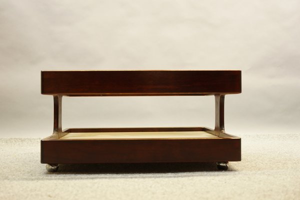 Vintage Coffee Table from Germany in Wood and Glass, 1970s-CIP-1576579