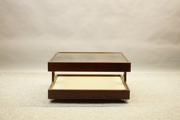 Vintage Coffee Table from Germany in Wood and Glass, 1970s-CIP-1576579