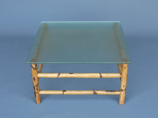 Vintage Coffee Table in Bamboo and Glass-MB-1195859