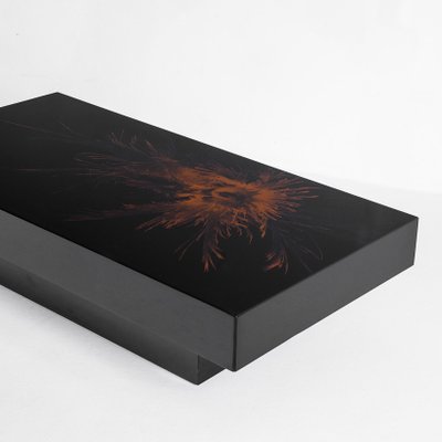 Vintage Coffee Table in Black Lacquered Wood by H. D. France, 1980s-ZFJ-2032041