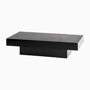 Vintage Coffee Table in Black Lacquered Wood by H. D. France, 1980s-ZFJ-2032041