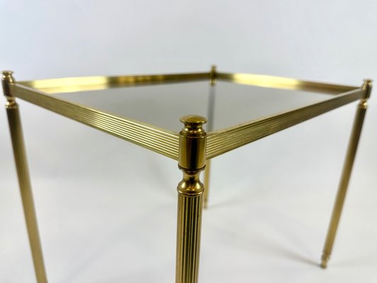 Vintage Coffee Table in Brass with Smoked Glass, 1970s-ZCY-2032527