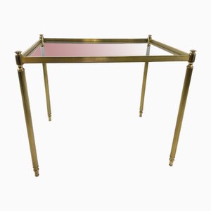 Vintage Coffee Table in Brass with Smoked Glass, 1970s-ZCY-2032527