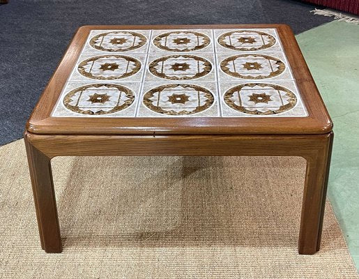 Vintage Coffee Table in Teak and Tiled Tray, 1970s-QYF-1765274