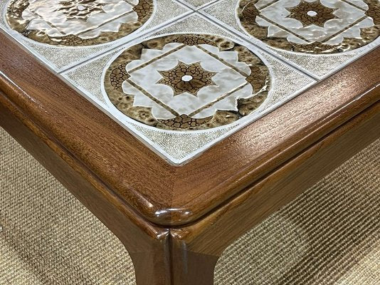 Vintage Coffee Table in Teak and Tiled Tray, 1970s-QYF-1765274